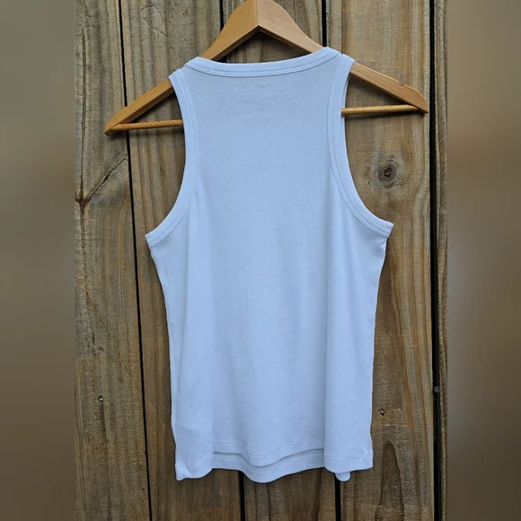 Great Condition. Rachel Zoe Sky Blue Ribbed Tank Top - Picture 7 of 7
